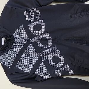 Adidas Logo Youth Black Zip Up Lightweight Athletic Jacket, Size Extra Large/16